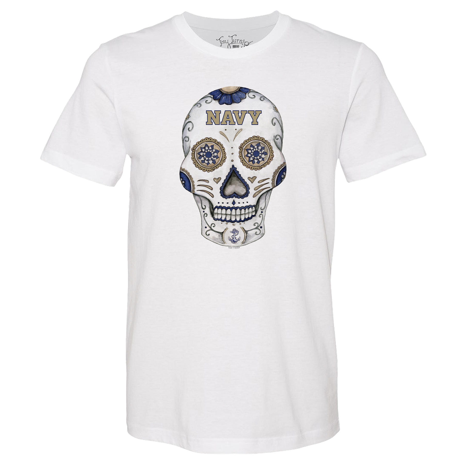 Navy Midshipmen Sugar Skull Unisex Tee Shirt