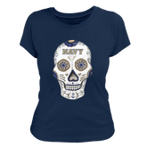 Navy Midshipmen Sugar Skull Women's Tee Shirt