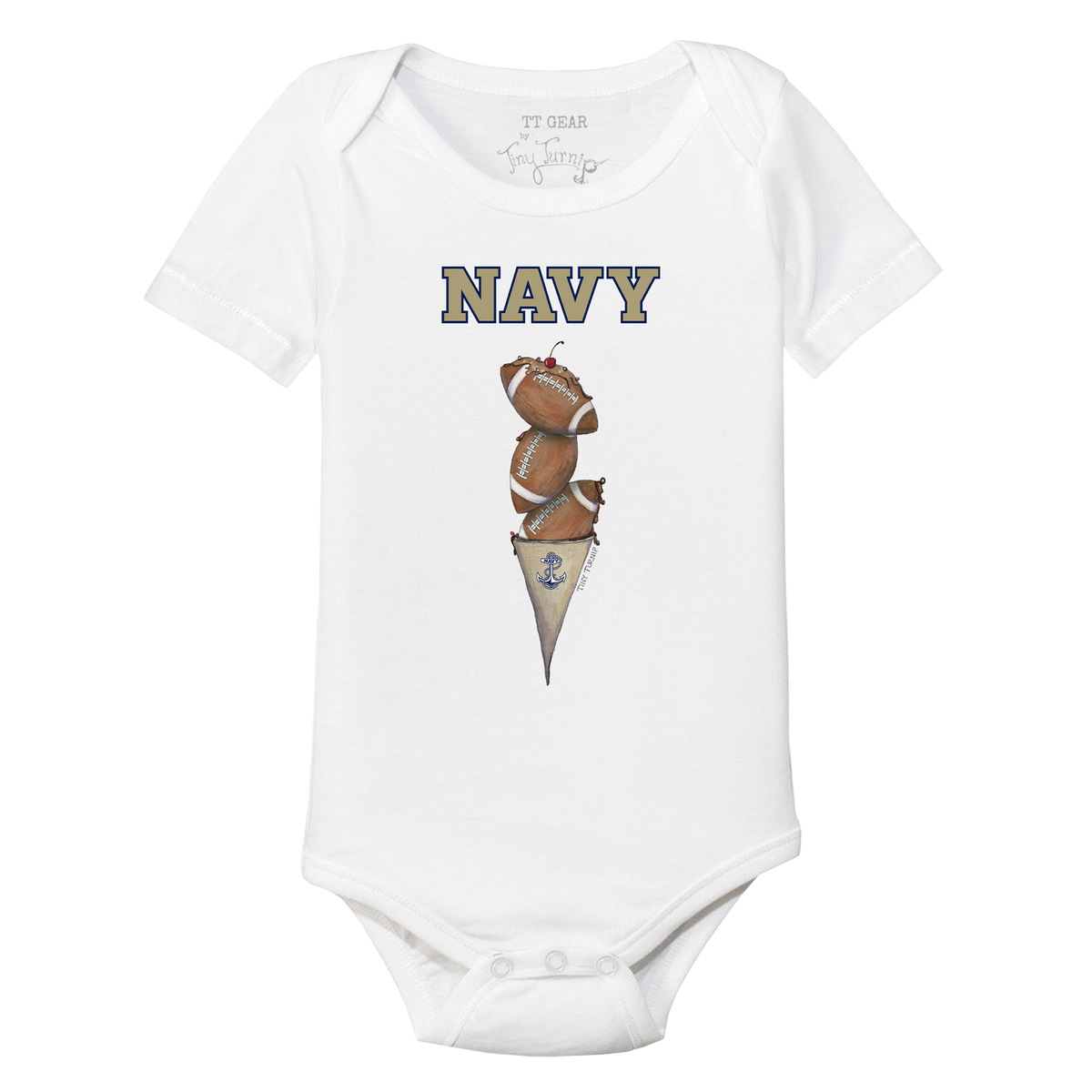 Navy Midshipmen Football Triple Scoop Short Sleeve Snapper