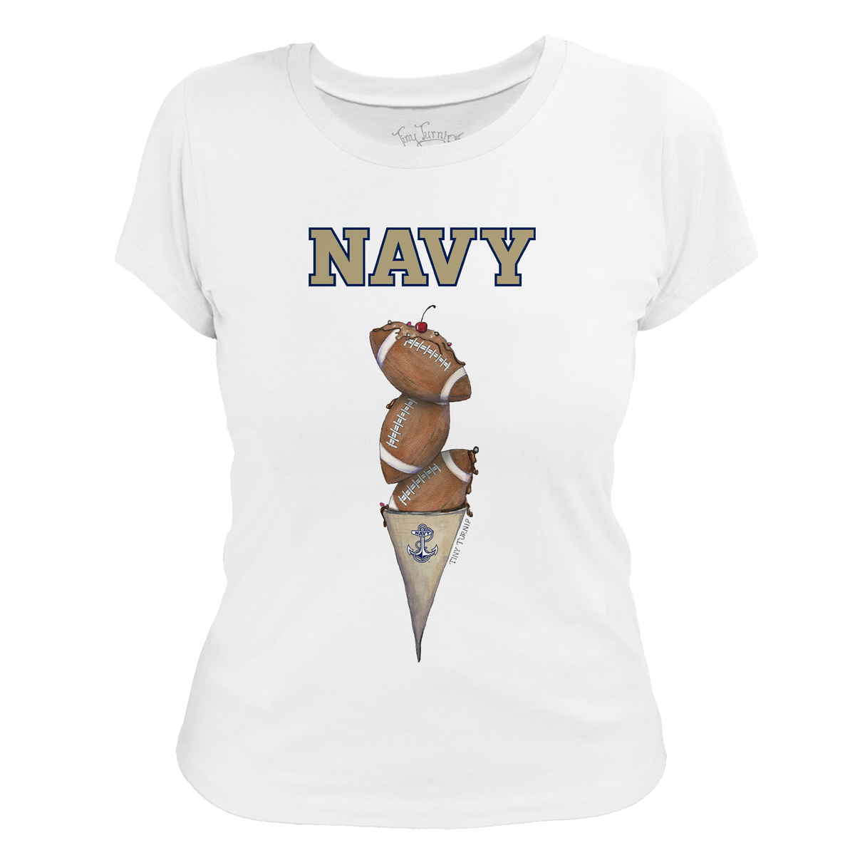 Navy Midshipmen Football Triple Scoop Women's Tee Shirt