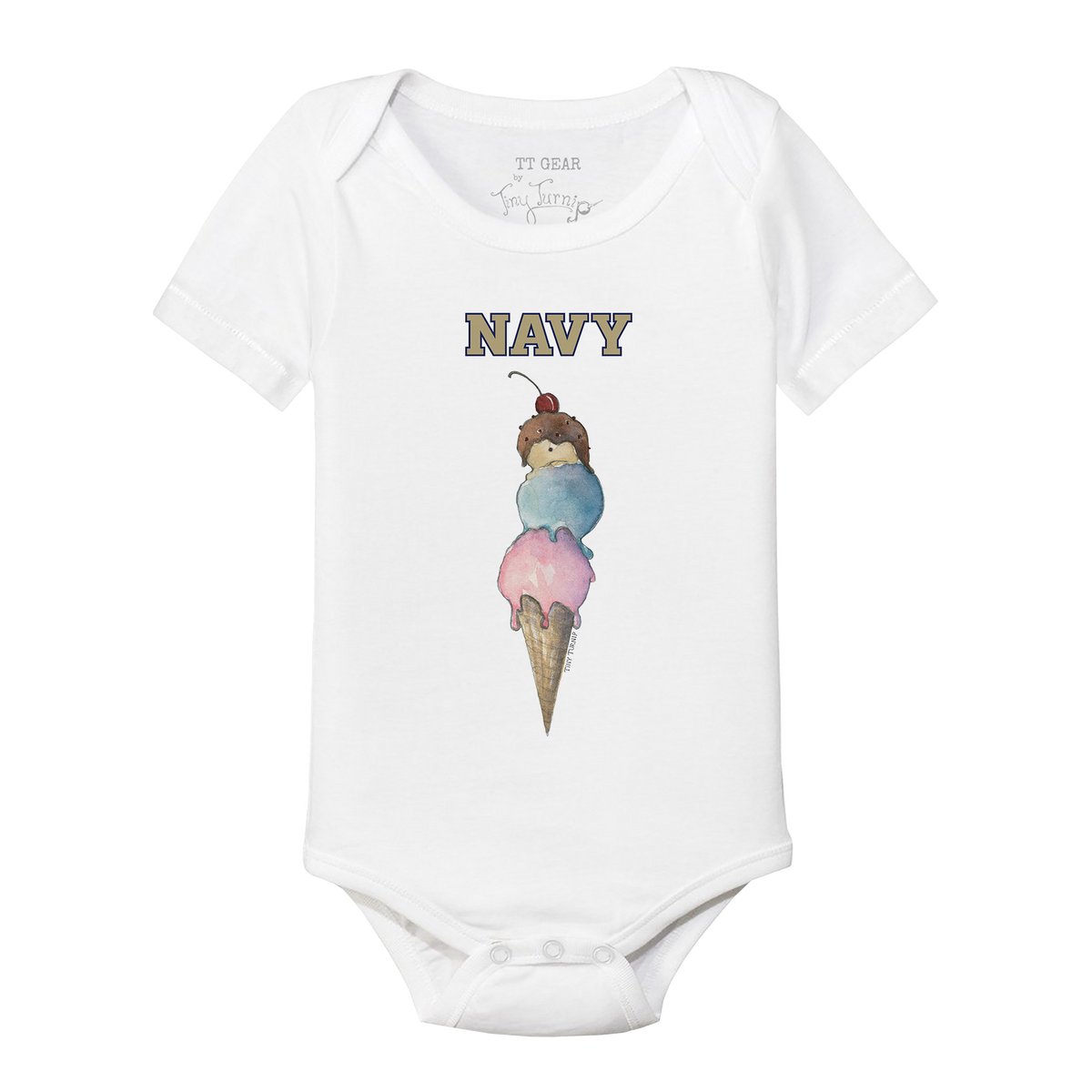 Navy Midshipmen Triple Scoop Short Sleeve Snapper