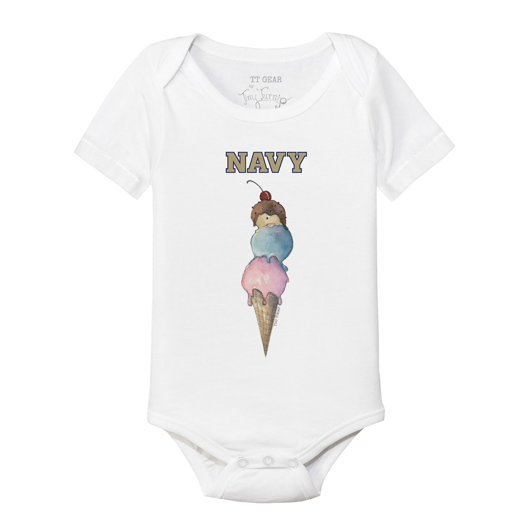 Navy Midshipmen Triple Scoop Short Sleeve Snapper