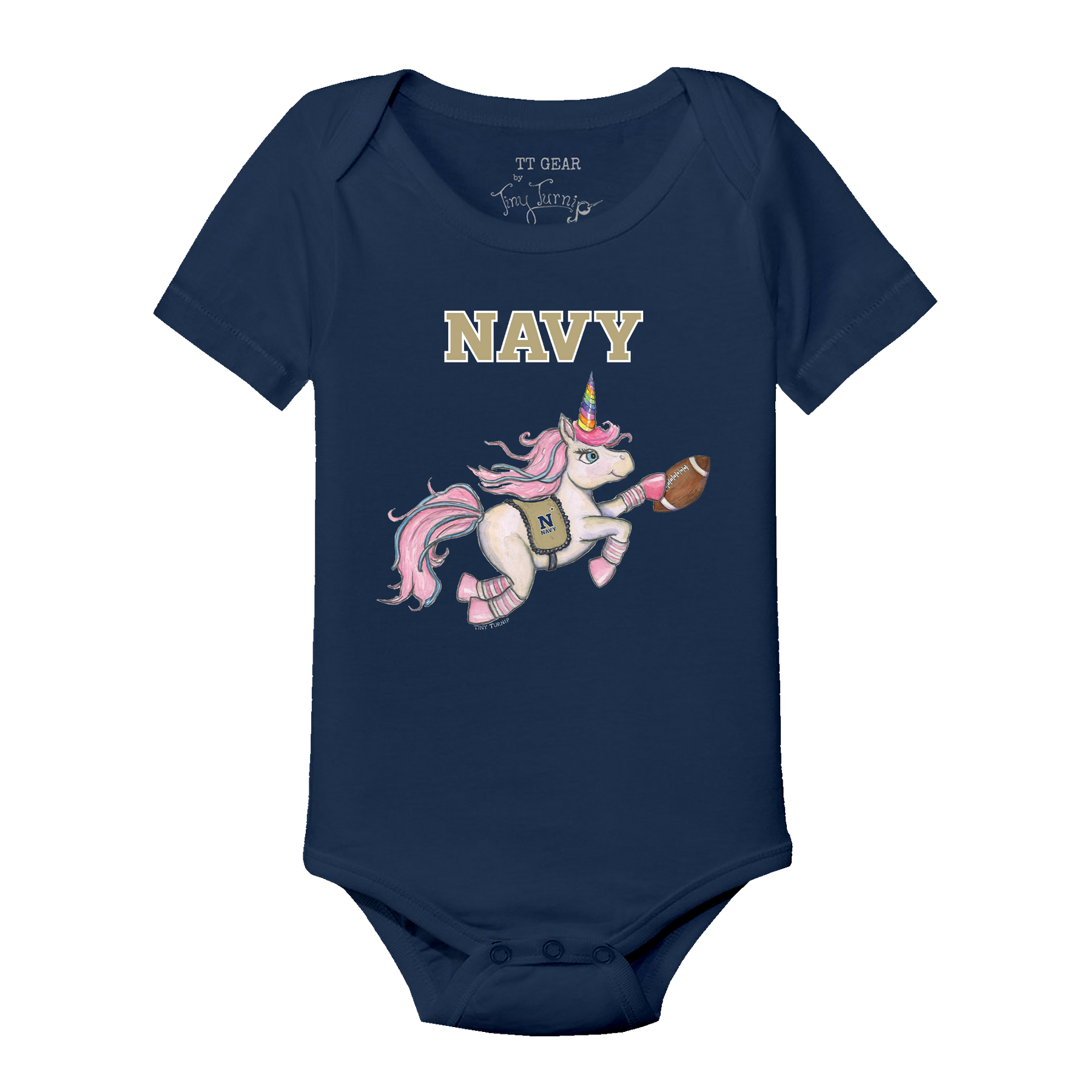 Navy Midshipmen Unicorn Short Sleeve Snapper