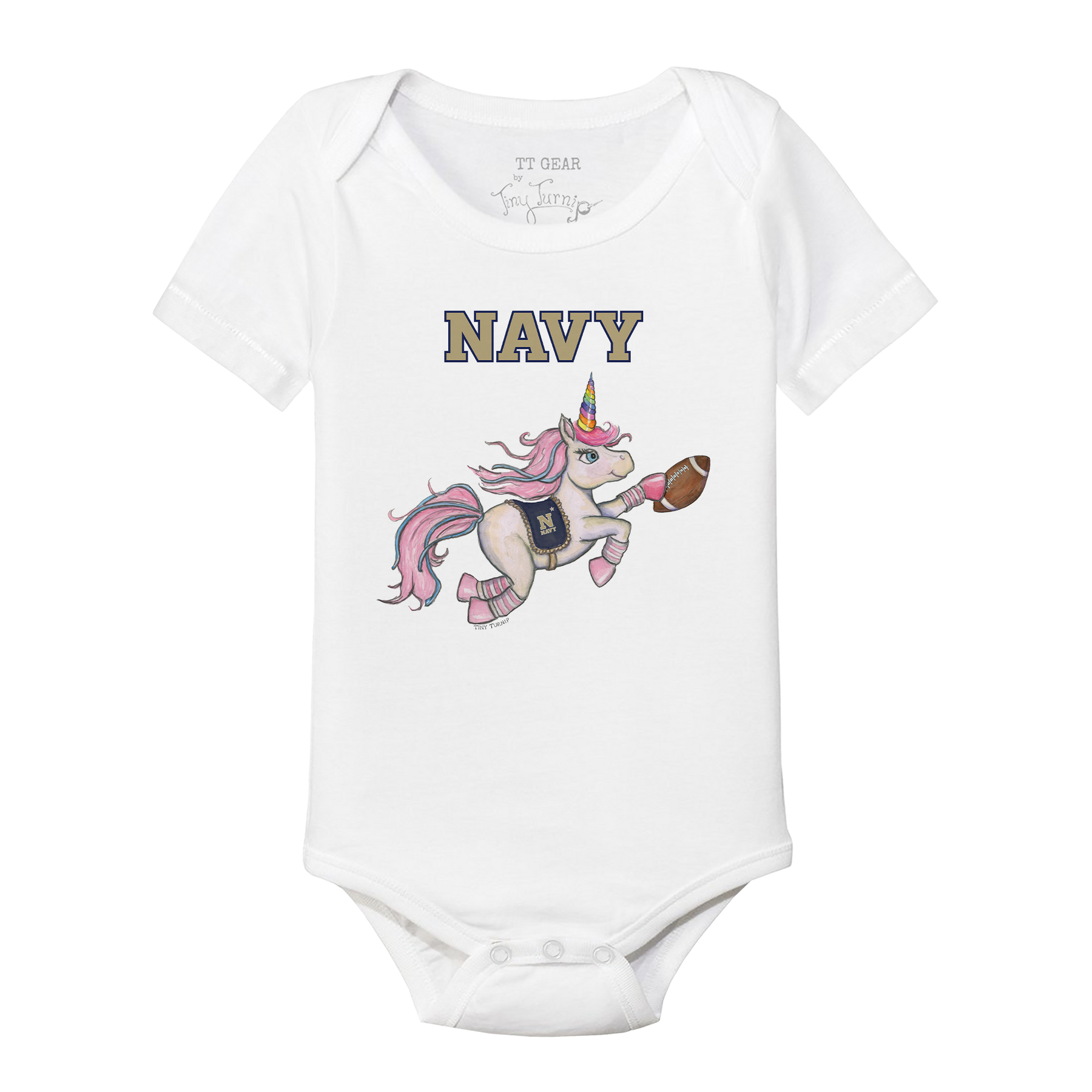 Navy Midshipmen Unicorn Short Sleeve Snapper