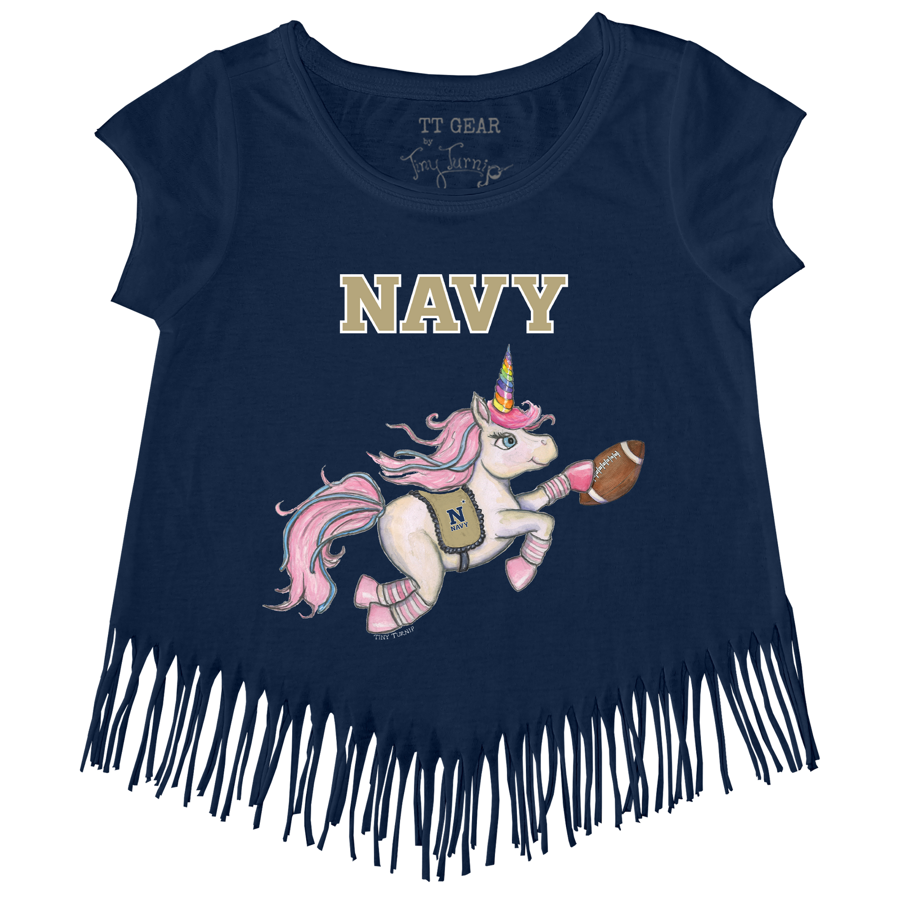 Navy Midshipmen Unicorn Fringe Tee