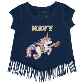 Navy Midshipmen Unicorn Fringe Tee