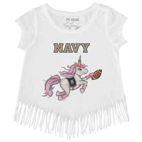 Navy Midshipmen Unicorn Fringe Tee