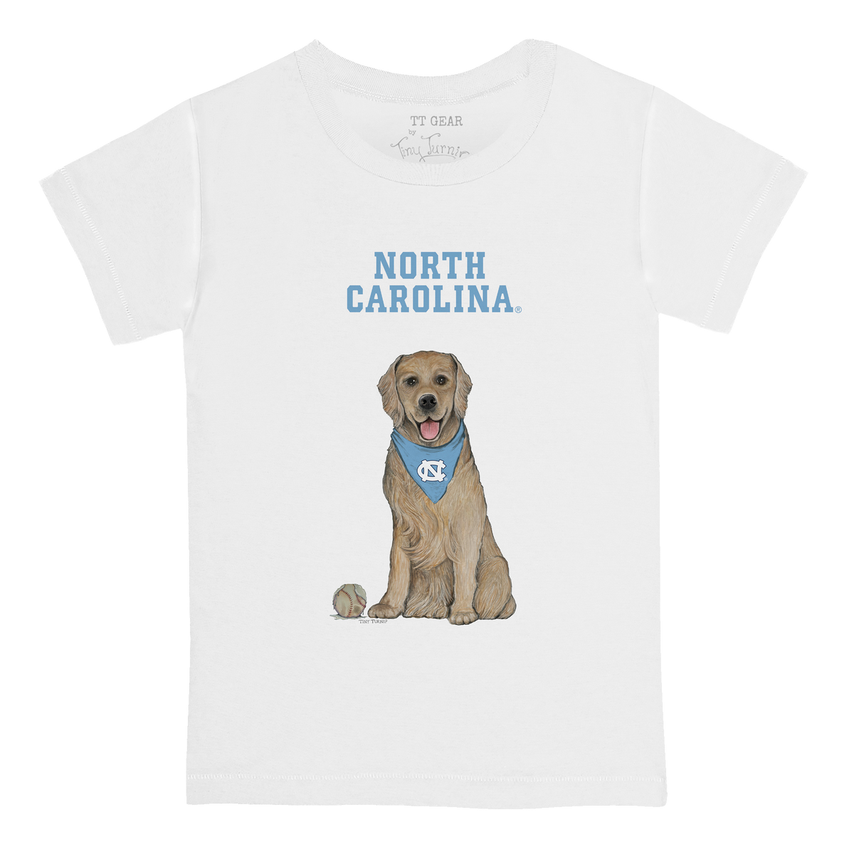 North Carolina Tar Heels Golden Retriever Kid's Tee Shirt
