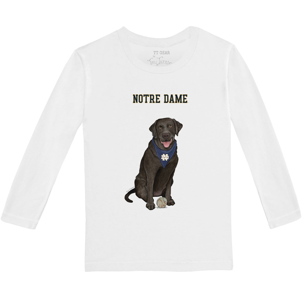 Notre Dame Fighting Irish Black Labrador Retriever Long-Sleeve Tee Shirt