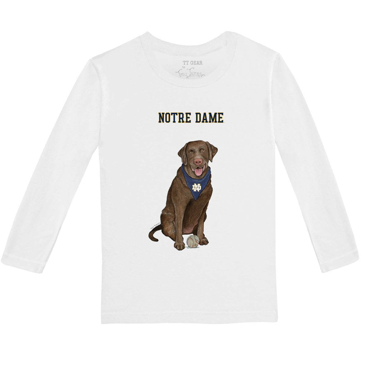 Notre Dame Fighting Irish Chocolate Labrador Retriever Long-Sleeve Tee Shirt