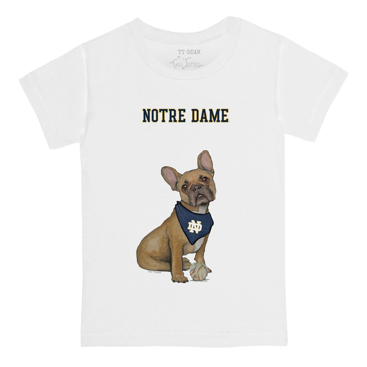 Notre Dame Fighting Irish French Bulldog Tee Shirt
