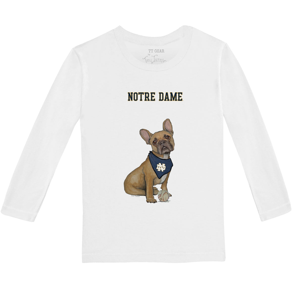 Notre Dame Fighting Irish French Bulldog Long-Sleeve Tee Shirt