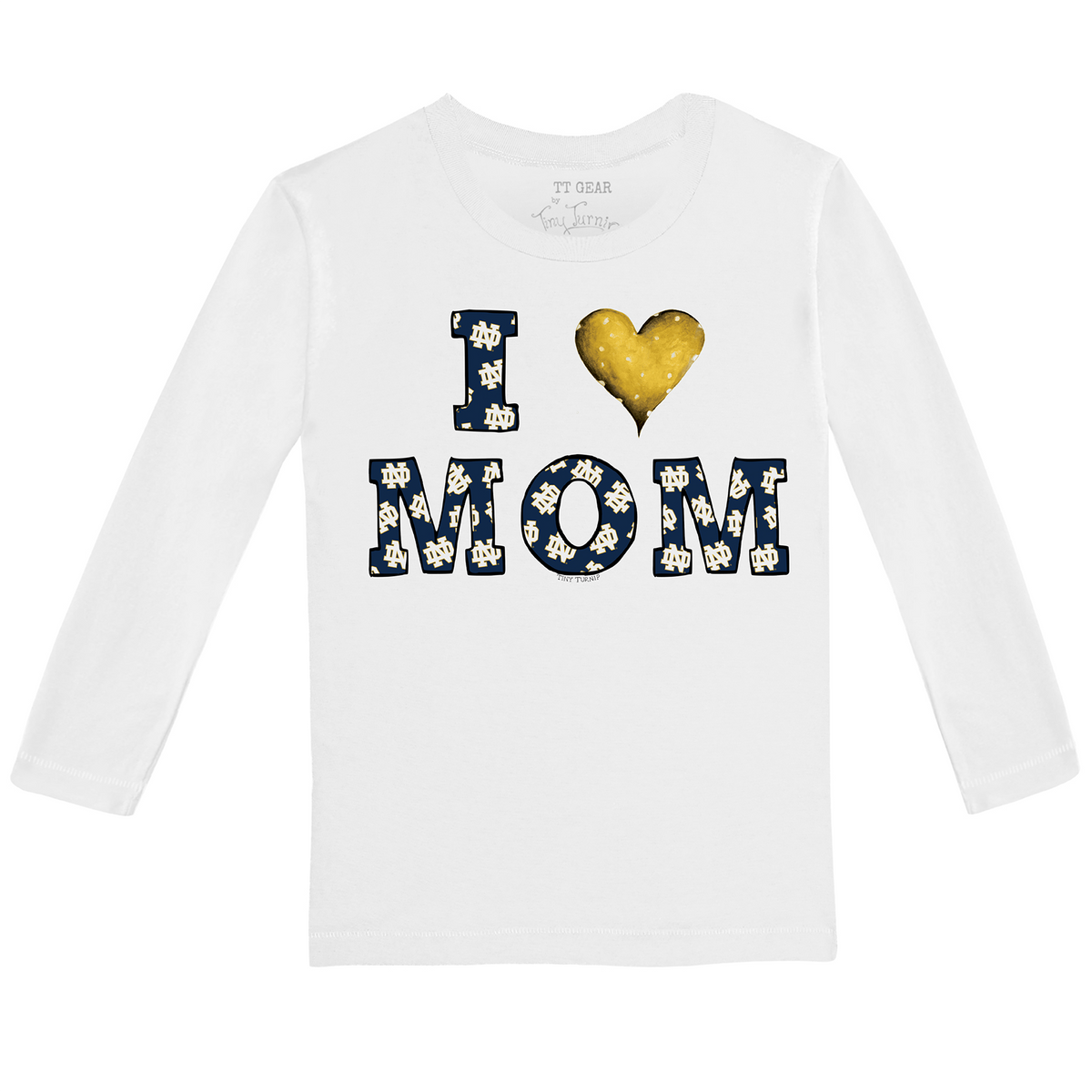 Notre Dame Fighting Irish I Love Mom Long-Sleeve Tee Shirt