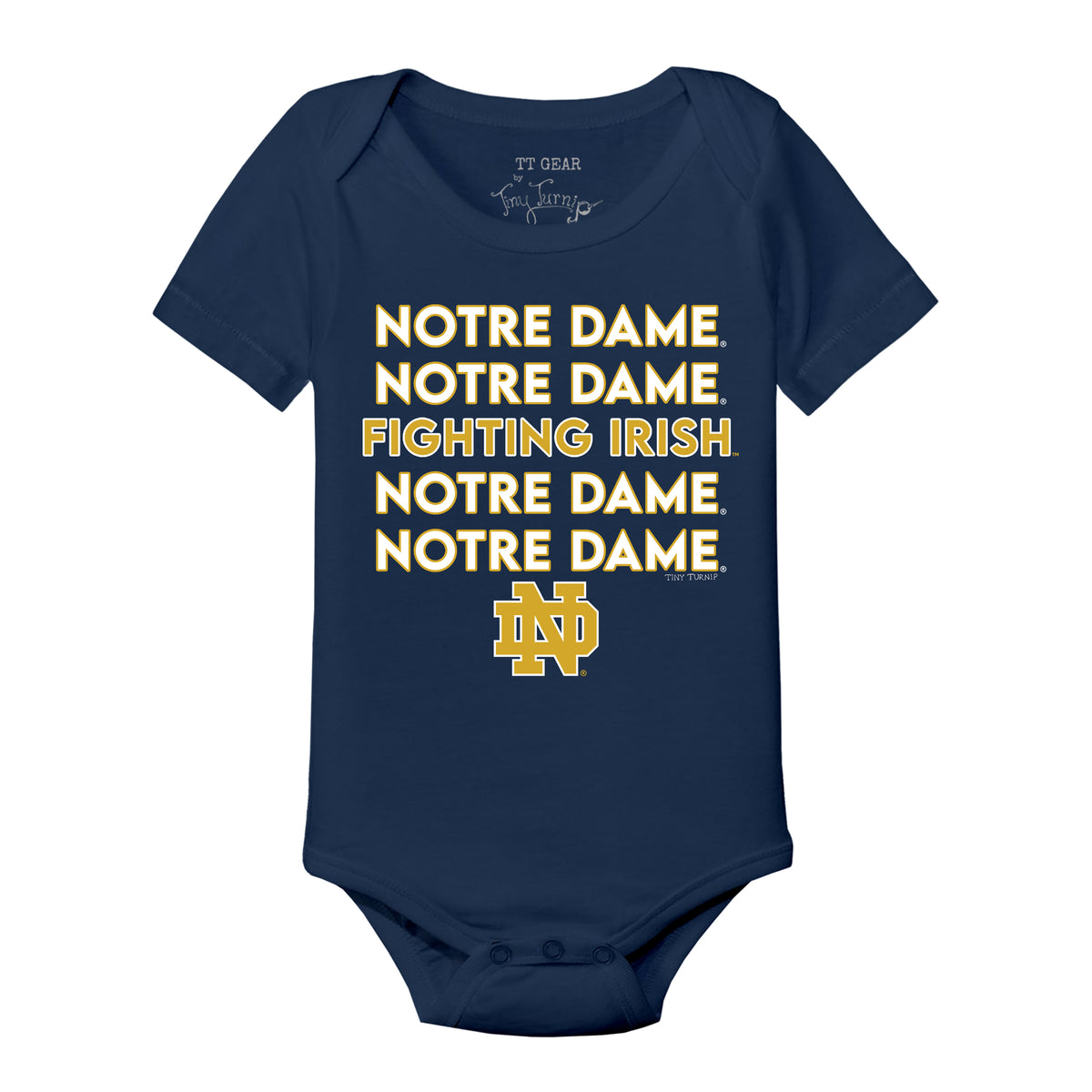 Notre Dame Fighting Irish Stacked Short Sleeve Snapper