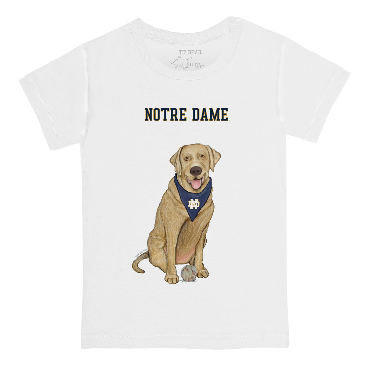 Notre Dame Fighting Irish Yellow Labrador Retriever Tee Shirt