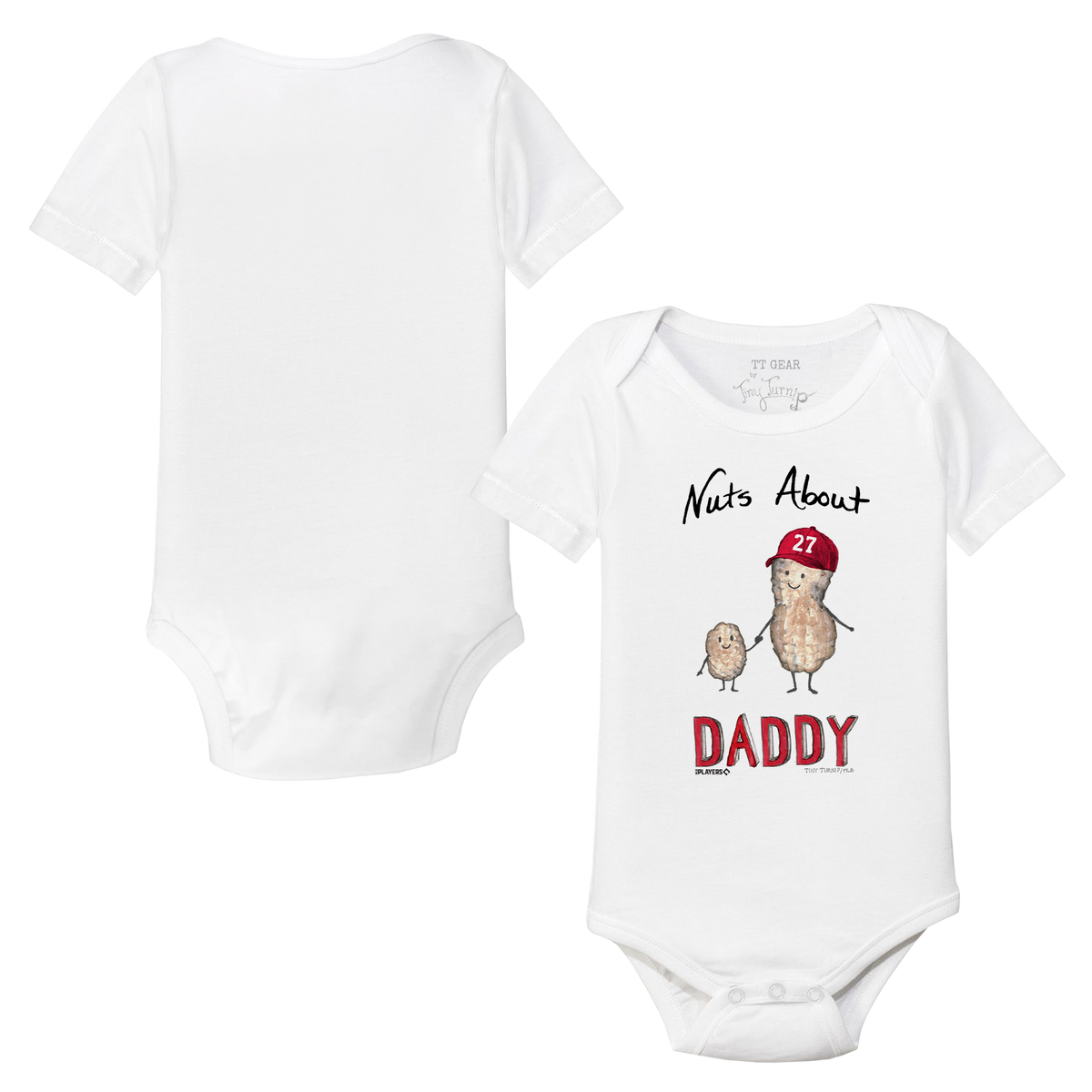 VIP Baseball: Nuts About [Name], w/ Number - Short Sleeve Snapper - Tiny Turnip