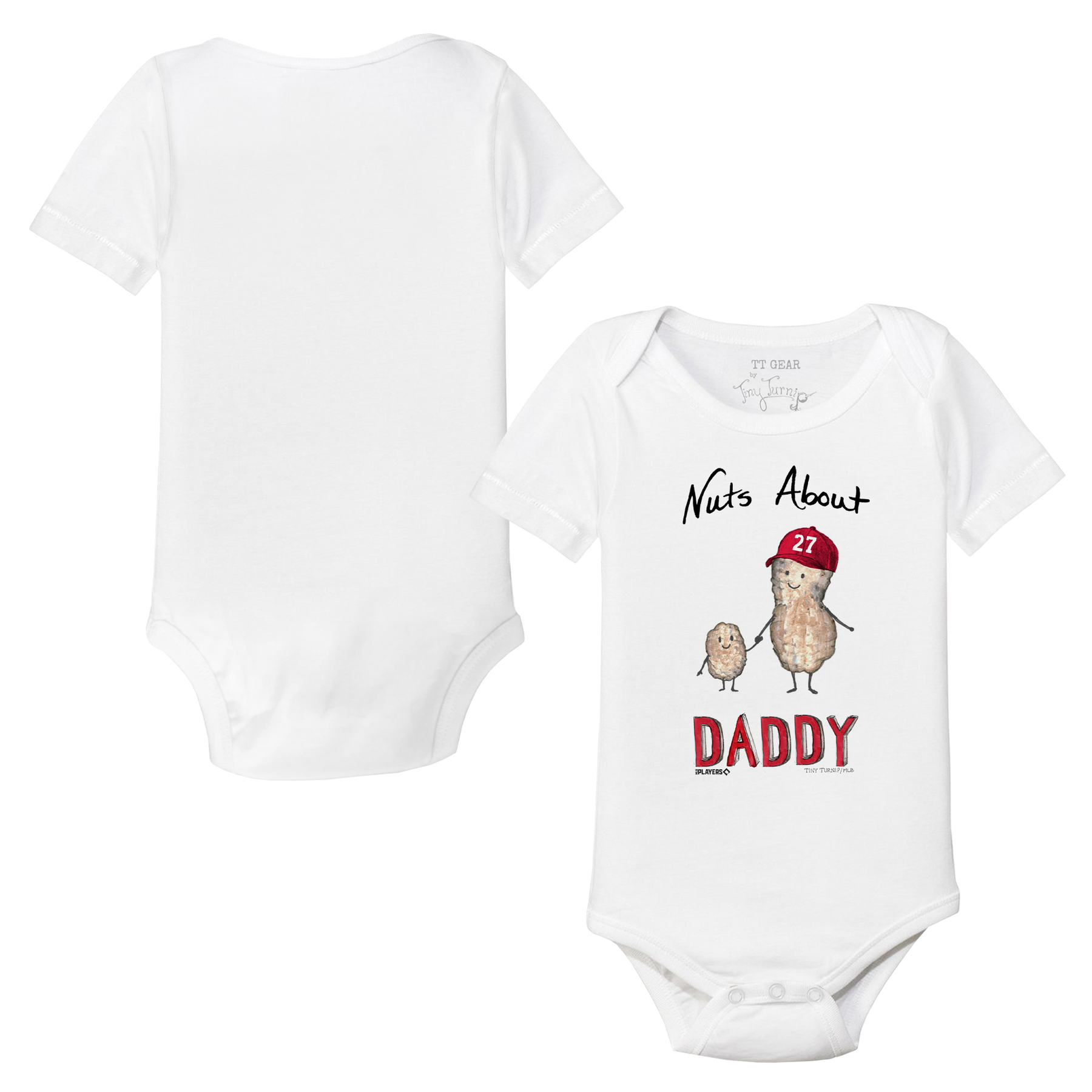 VIP Baseball: Nuts About [Name], w/ Number - Short Sleeve Snapper - Tiny Turnip