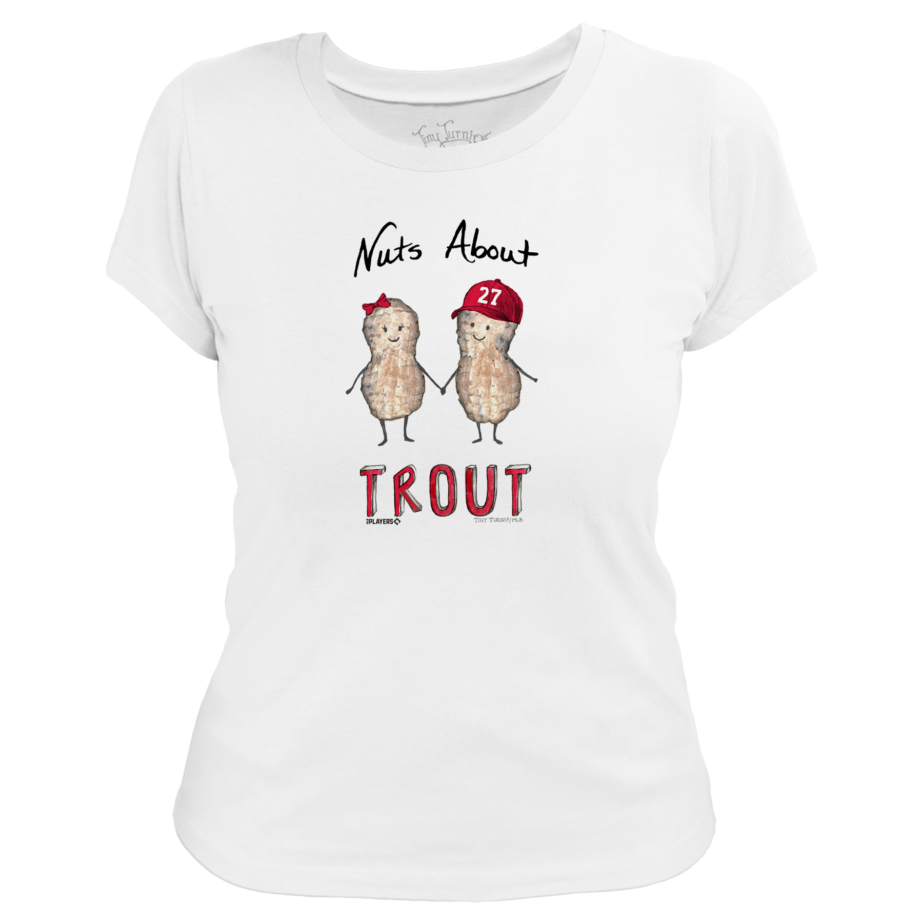VIP Baseball: Nuts About [Name], w/ Number - Women's Tee Shirt - Tiny Turnip