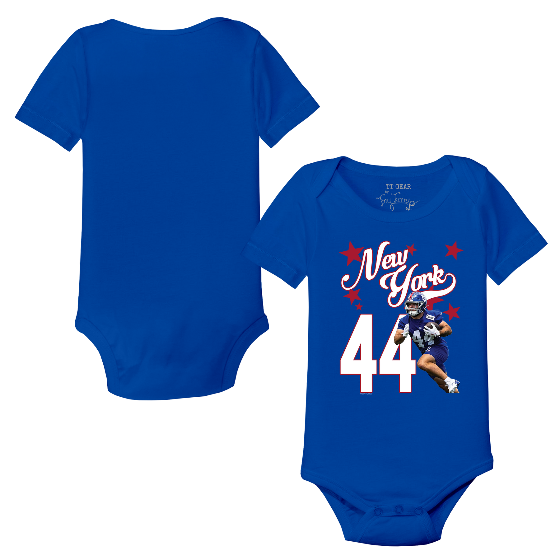 VIP Football: Photo Stars w/ Name, Number - Short Sleeve Snapper (Copy) - Tiny Turnip
