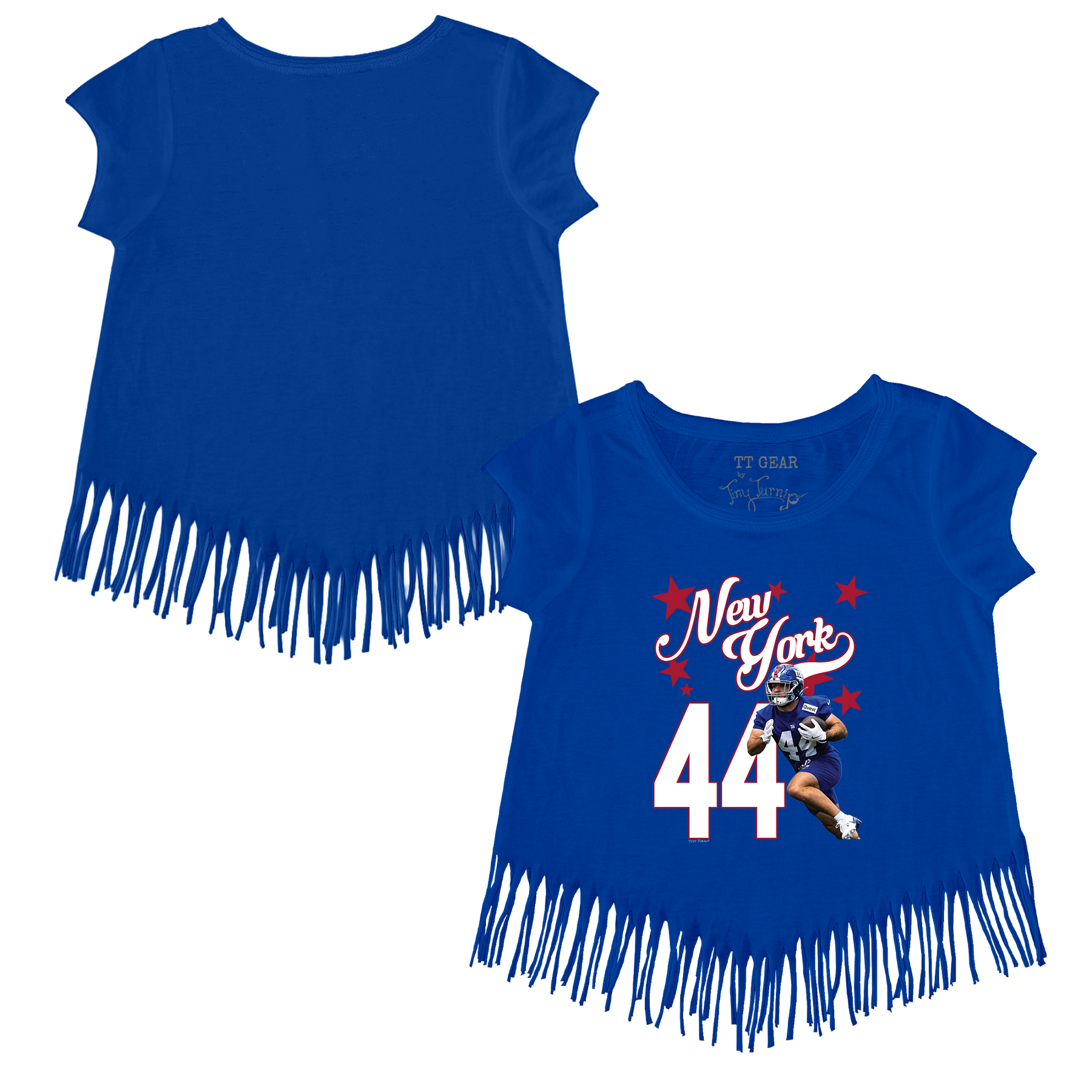VIP Football: Photo Stars w/ Name, Number - Fringe Tee - Tiny Turnip