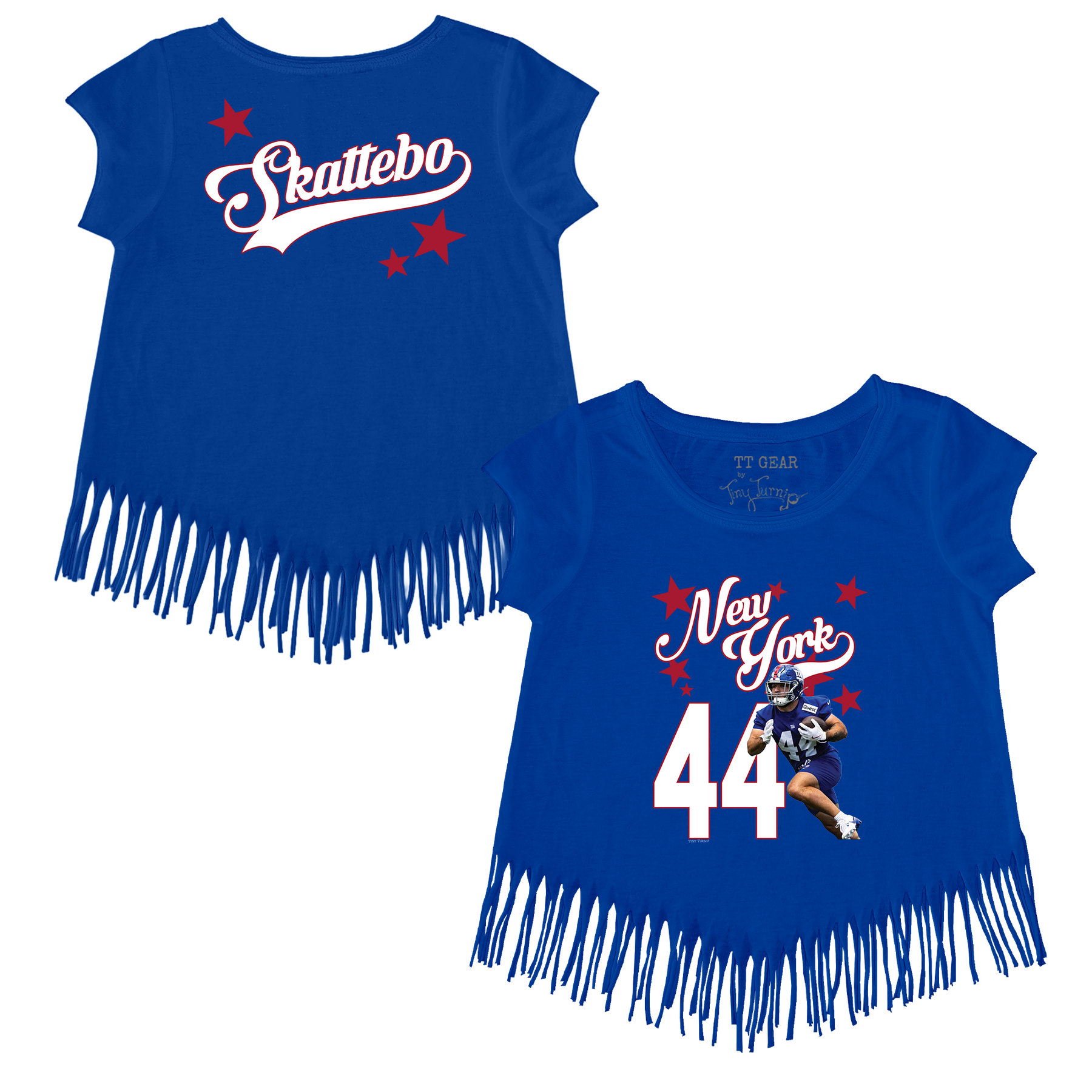 VIP Football: Photo Stars w/ Name, Number - Fringe Tee - Tiny Turnip