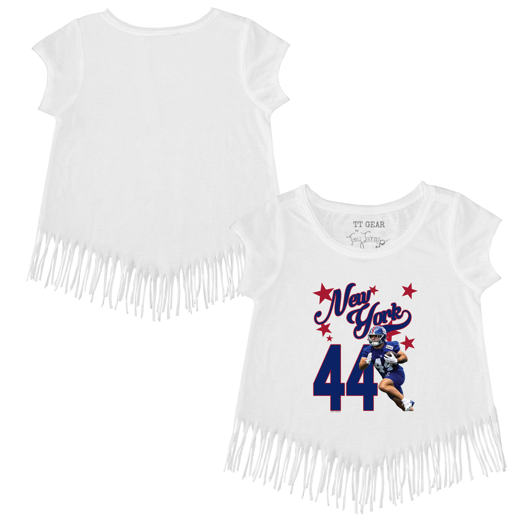 VIP Football: Photo Stars w/ Name, Number - Fringe Tee - Tiny Turnip