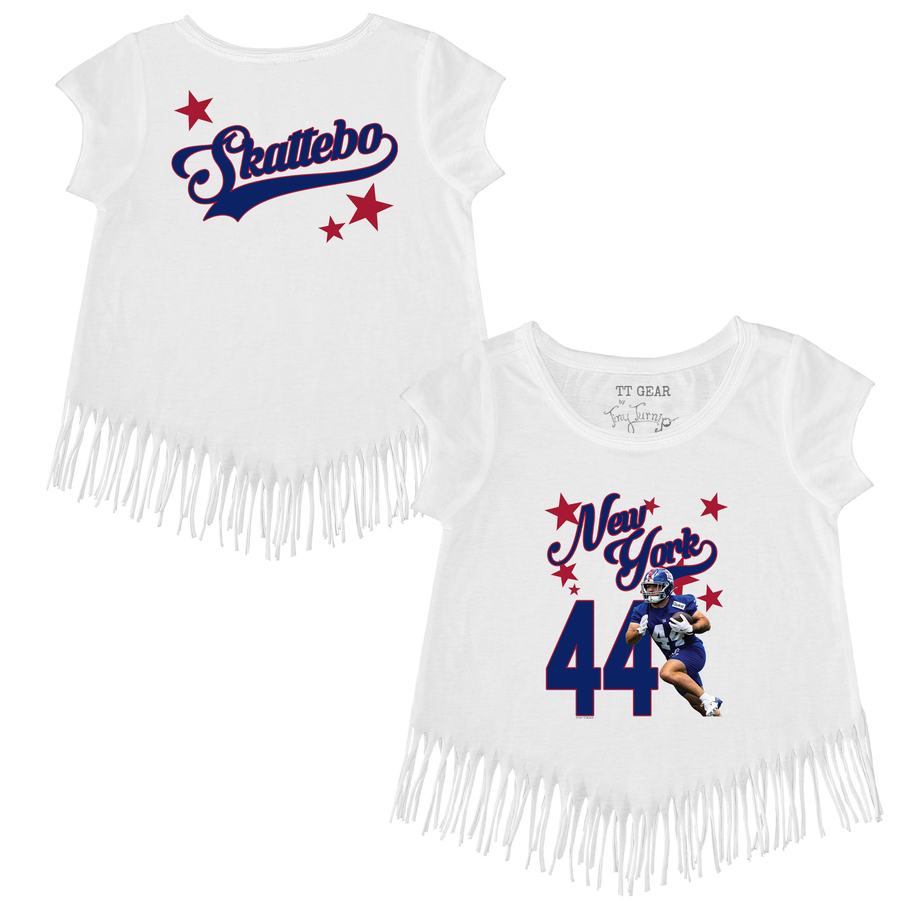 VIP Football: Photo Stars w/ Name, Number - Fringe Tee - Tiny Turnip
