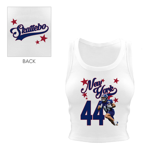 VIP Football: Photo Stars w/ Name, Number - Crop Tank - Tiny Turnip