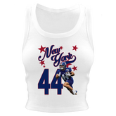 VIP Football: Photo Stars w/ Name, Number - Crop Tank - Tiny Turnip