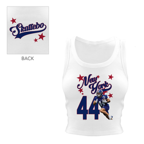 VIP Football: Photo Stars w/ Name, Number - Crop Tank - Tiny Turnip