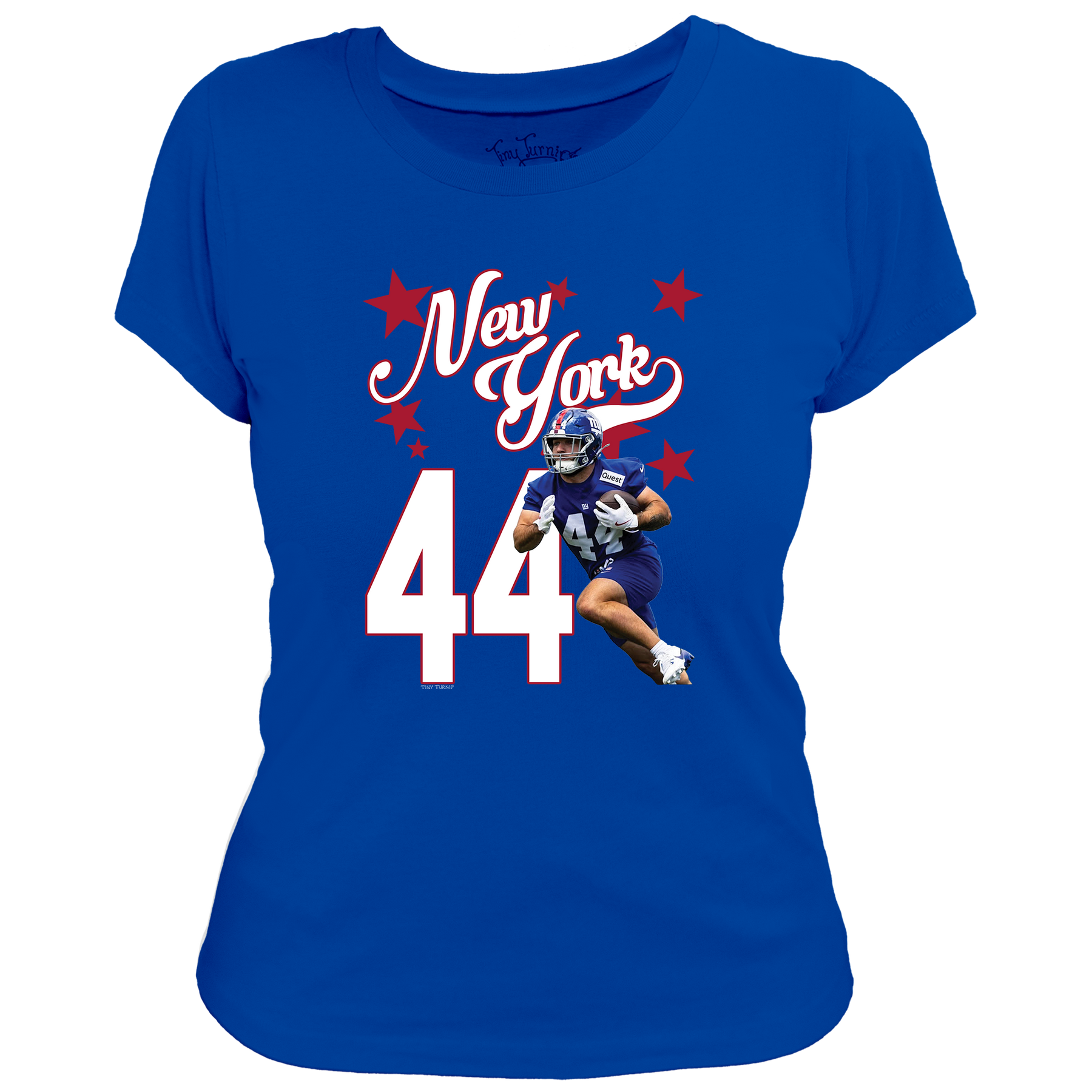 VIP Football: Photo Stars w/ Name, Number - Women's Tee Shirt - Tiny Turnip