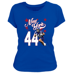 VIP Football: Photo Stars w/ Name, Number - Women's Tee Shirt - Tiny Turnip