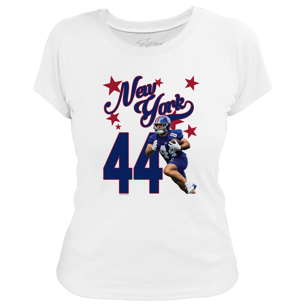 VIP Football: Photo Stars w/ Name, Number - Women's Tee Shirt - Tiny Turnip