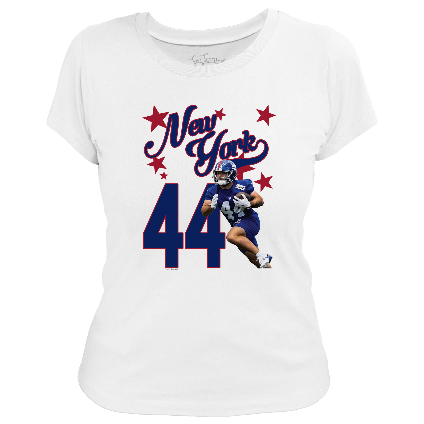 VIP Football: Photo Stars w/ Name, Number - Women's Tee Shirt - Tiny Turnip