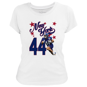 VIP Football: Photo Stars w/ Name, Number - Women's Tee Shirt - Tiny Turnip
