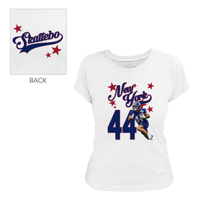 VIP Football: Photo Stars w/ Name, Number - Women's Tee Shirt - Tiny Turnip