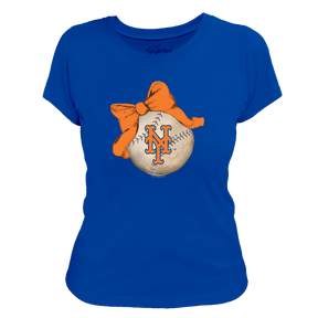 New York Mets Baseball Bow Tee Shirt