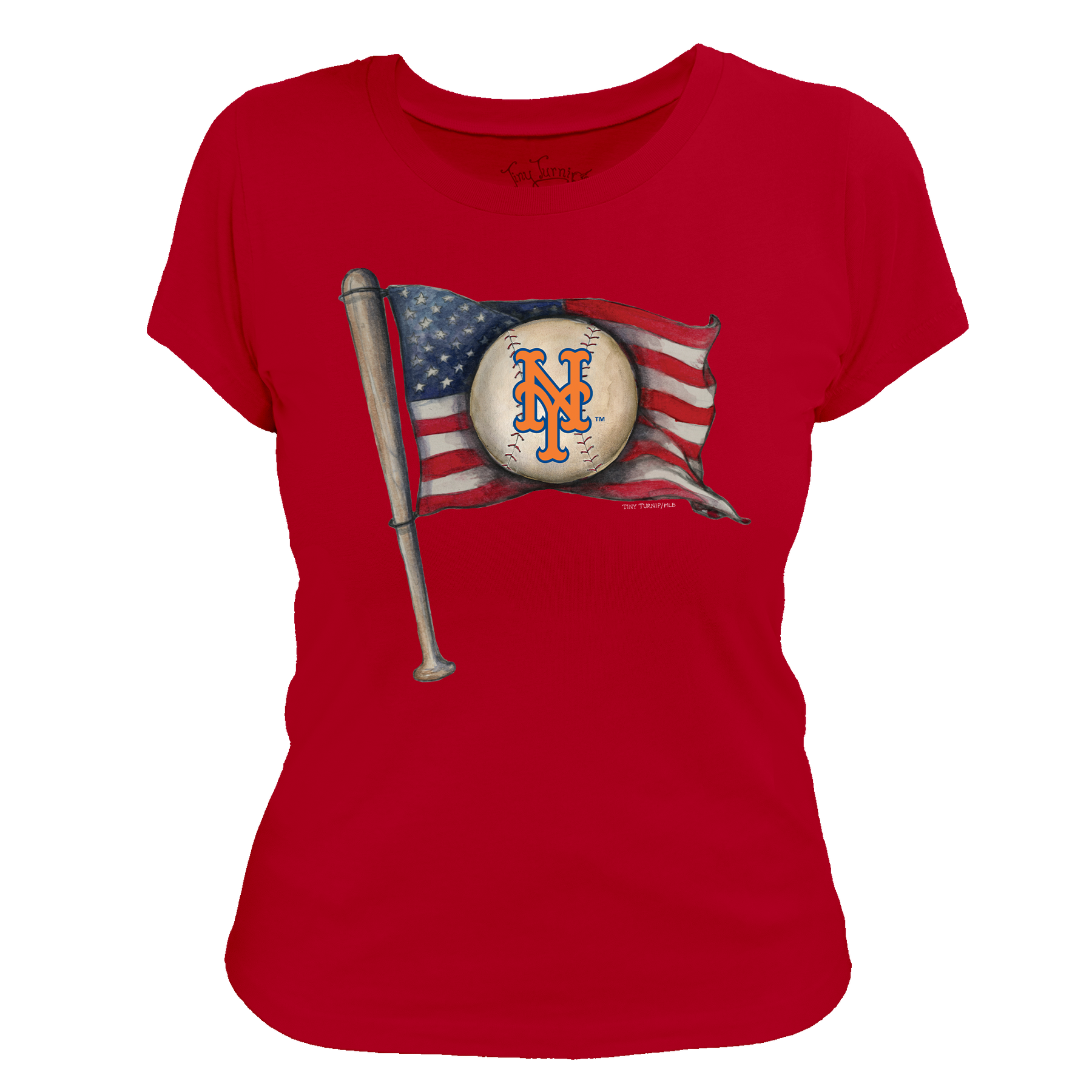 New York Mets Baseball Flag Women's Tee Shirt