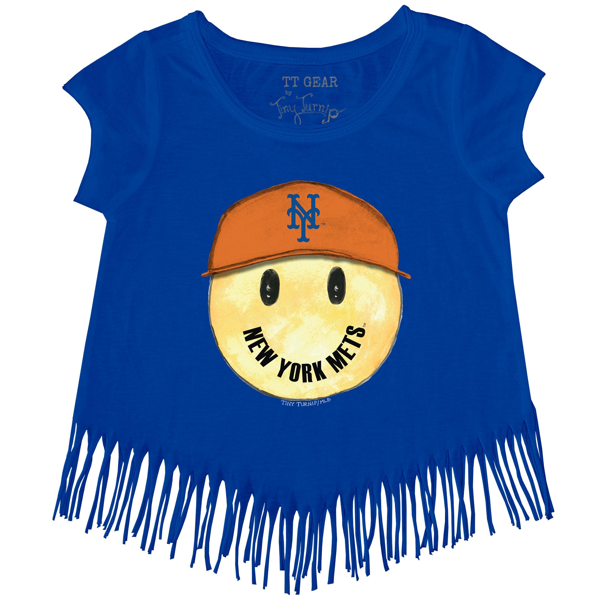 New York Mets Smiley Fringe Tee | Tiny Turnip