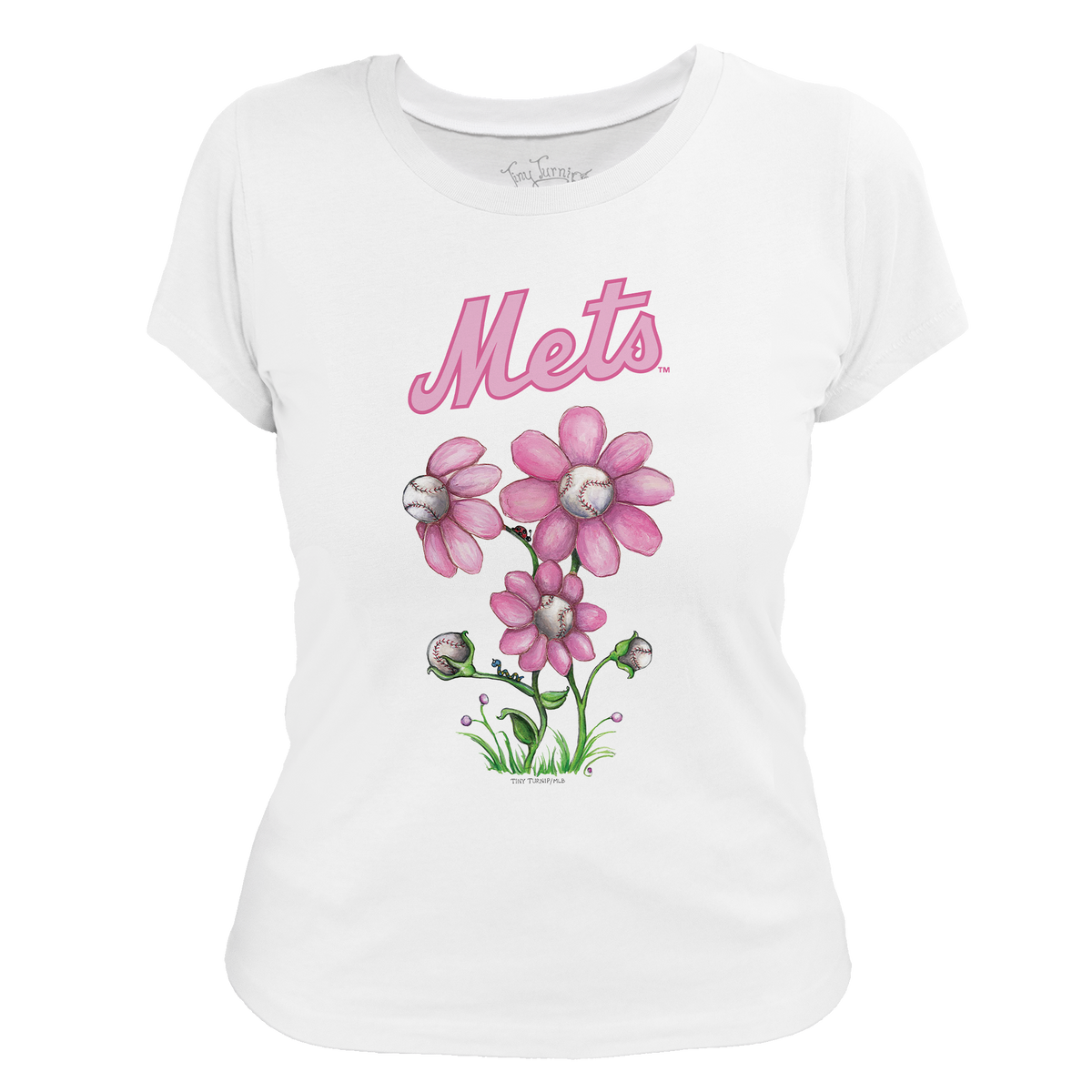 New York Mets Blooming Baseballs Tee Shirt