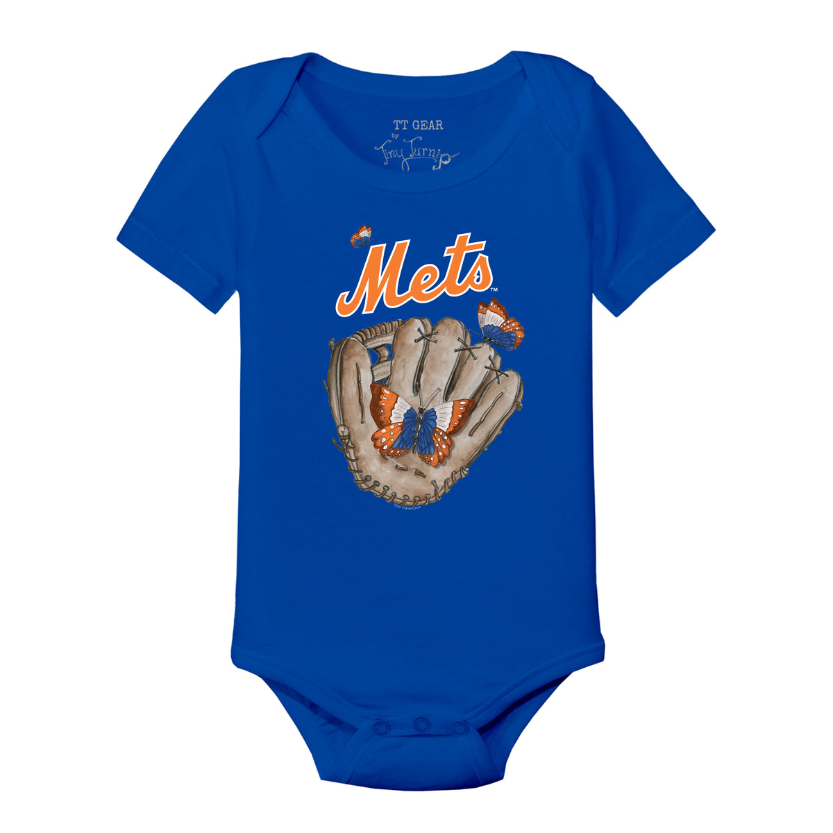 New York Mets Butterfly Glove Short Sleeve Snapper