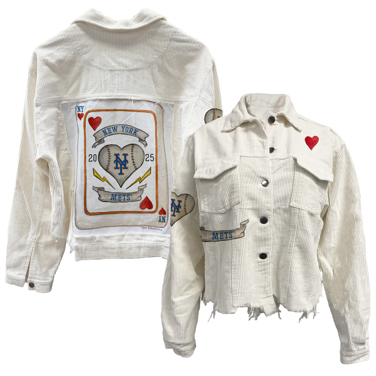 New York Mets Card White Cord Jacket