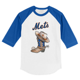 New York Mets Cowboy Boot 3/4 Royal Blue Sleeve Raglan