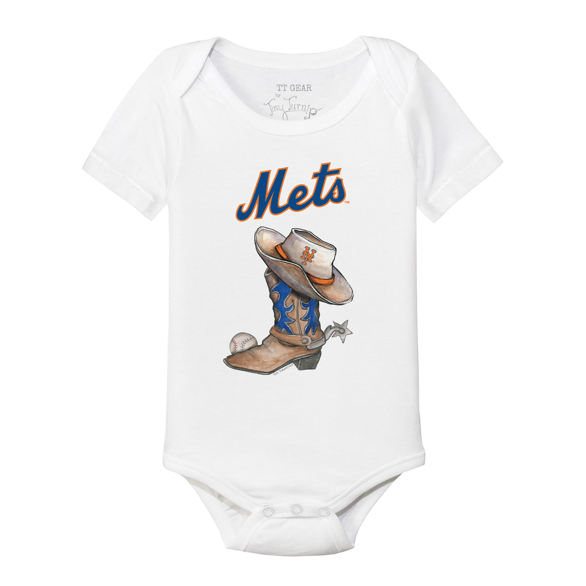 New York Mets Cowboy Boot Short Sleeve Snapper