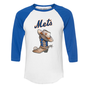 New York Mets Cowboy Boot 3/4 Royal Blue Sleeve Raglan