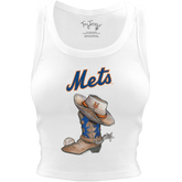 New York Mets Cowboy Boot Crop Tank