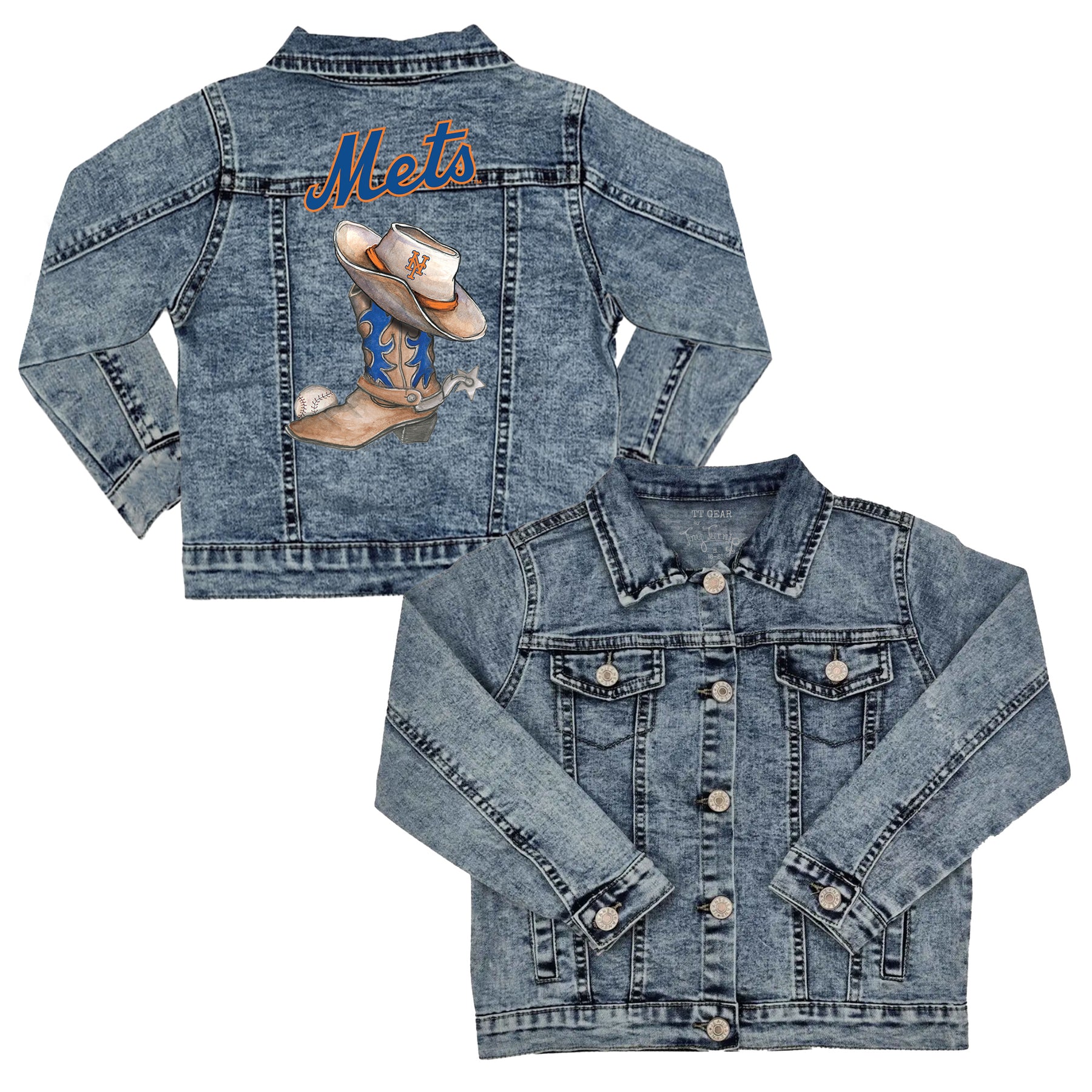 New York Mets Cowboy Boot Kid's Denim Jacket