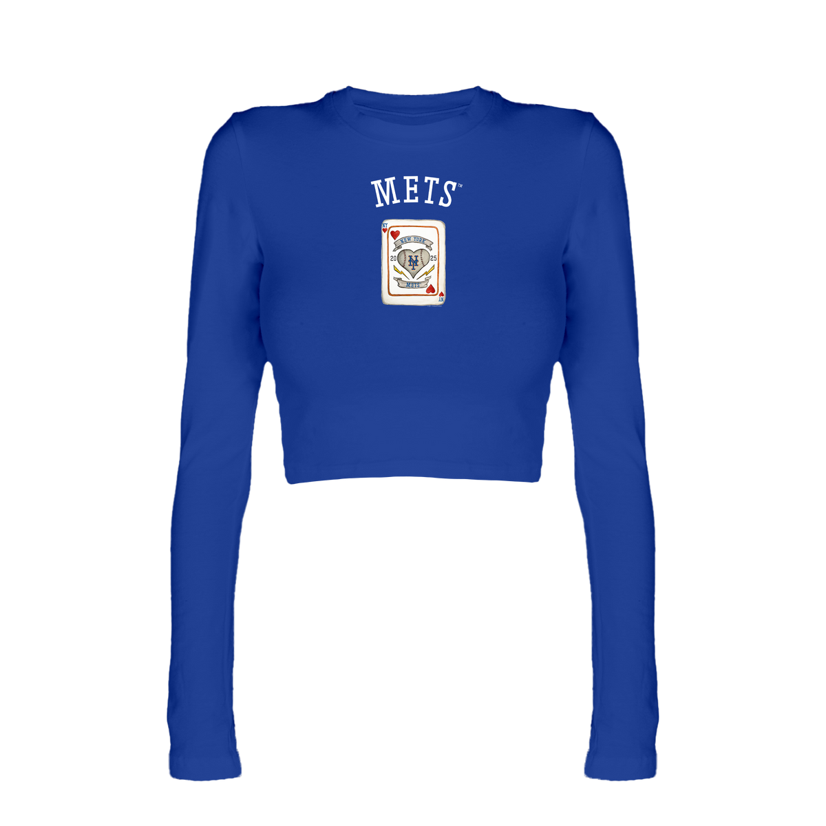 New York Mets Card Candice Crop Long Sleeve
