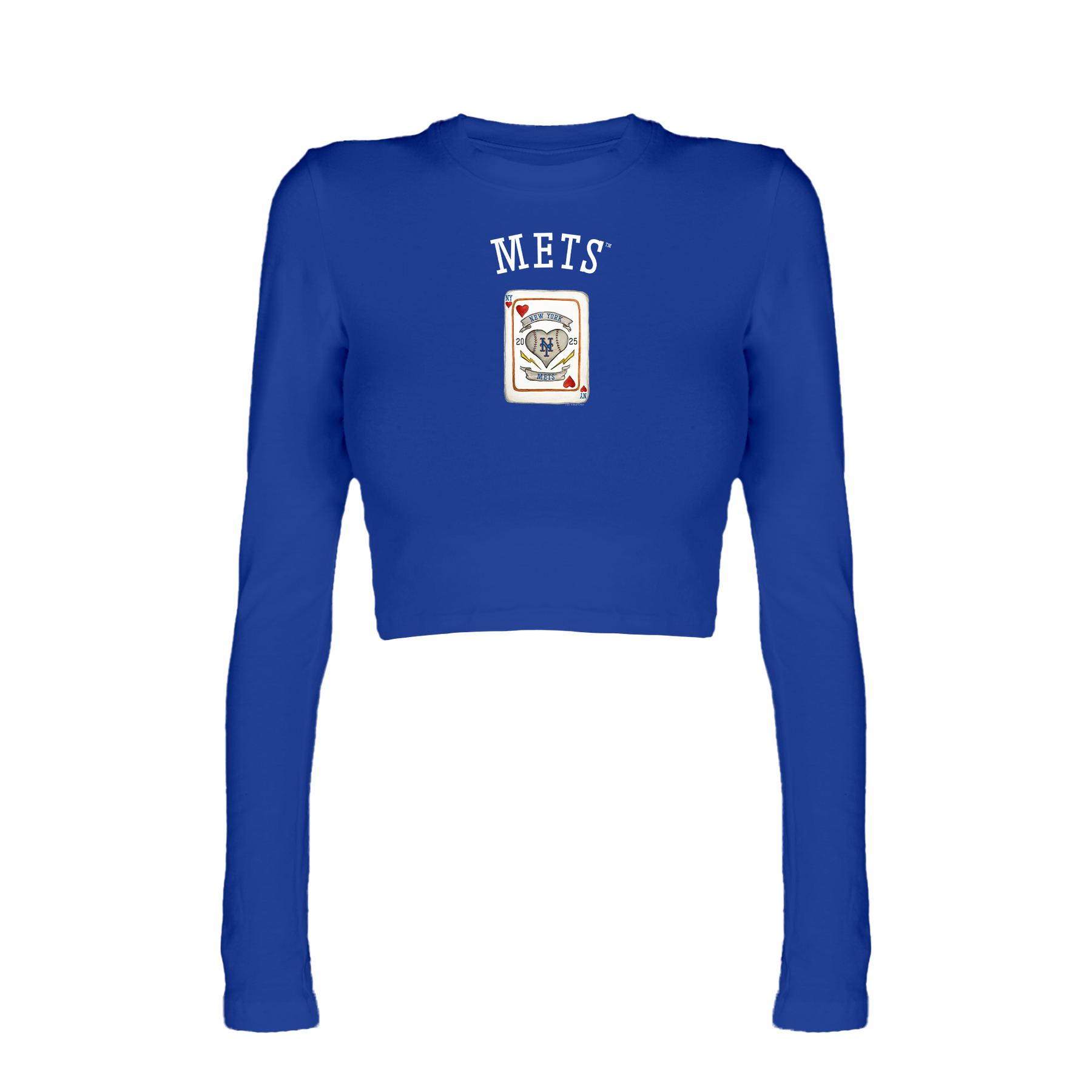 New York Mets Card Candice Crop Long Sleeve