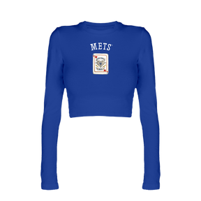 New York Mets Card Candice Crop Long Sleeve